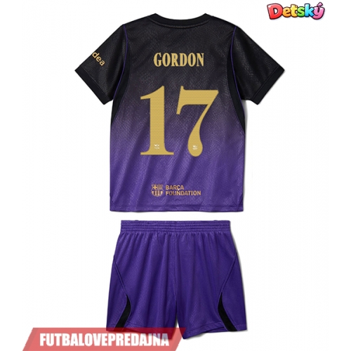 Lacne Dětský Futbalové dres Barcelona Anthony Gordon #17 2026-27 Krátky Rukáv - Preč (+ trenírky)